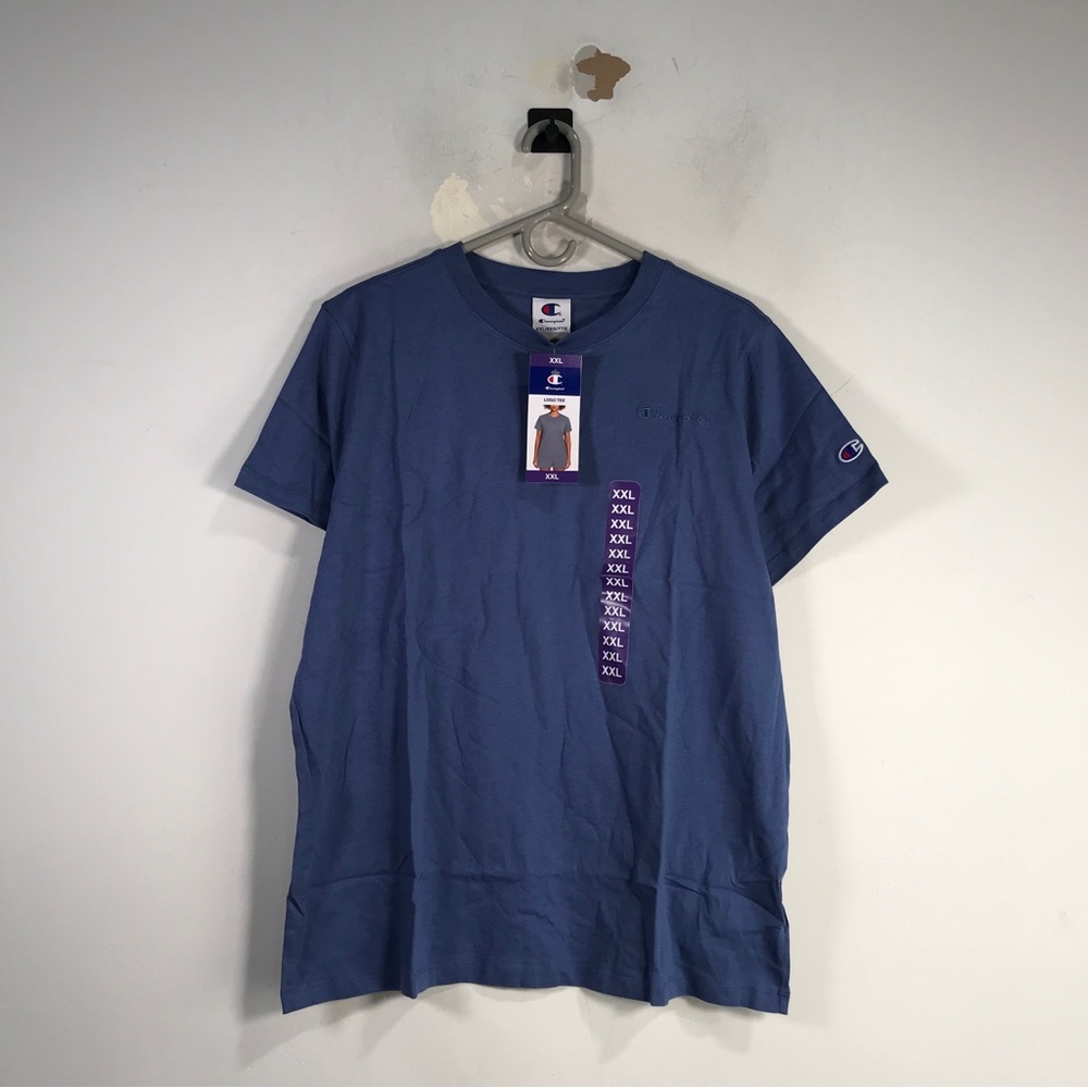 Champion Short Sleeve Logo Crew T-Shirt, Women's Size XXL - Blue